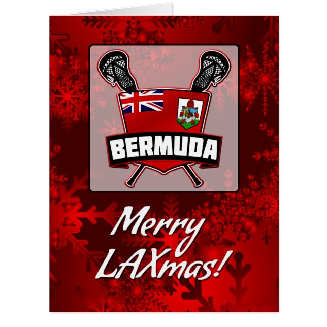 Bermuda Flag Lacrosse Shield Weihnachtskarte (Vorderseite)