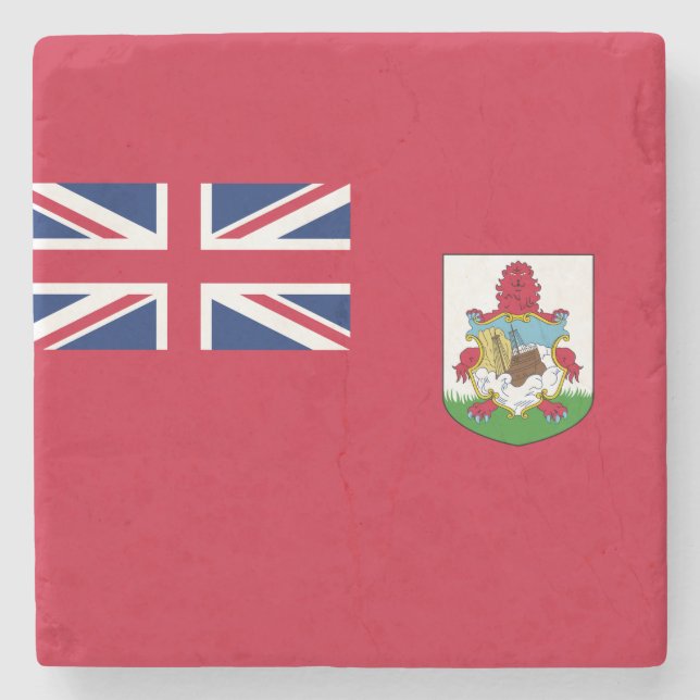 Bermuda-Flagge (Bermudian) (Karibische Inseln) Steinuntersetzer (Vorderseite)