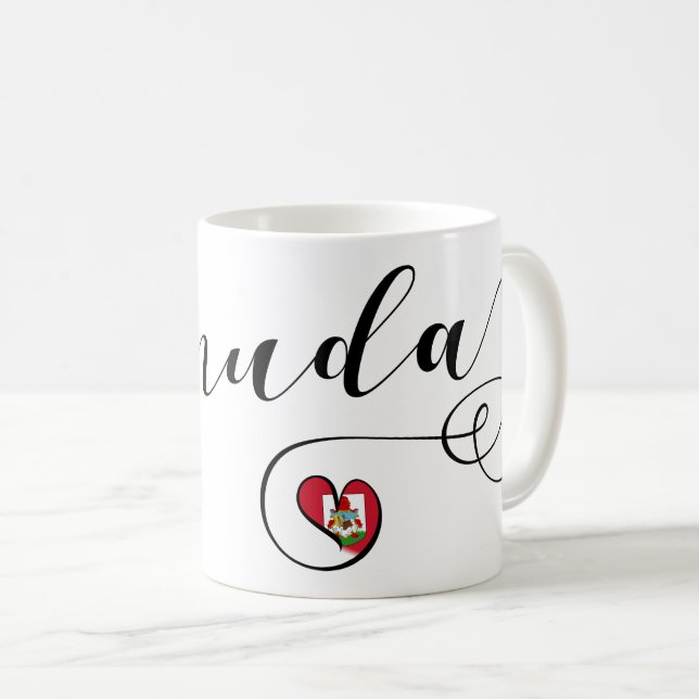 Bermuda-Flagge im Herzen Kaffeetasse (VorderseiteRechts)