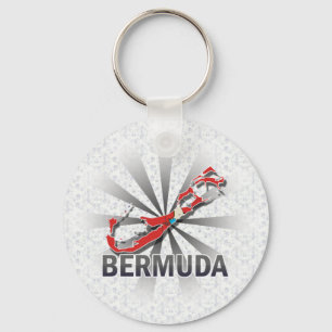 Bermuda-Flaggen-Karte 2,0 Schlüsselanhänger