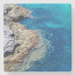 Bermuda-Gewässer und Rocky Shoreline Coaster Steinuntersetzer