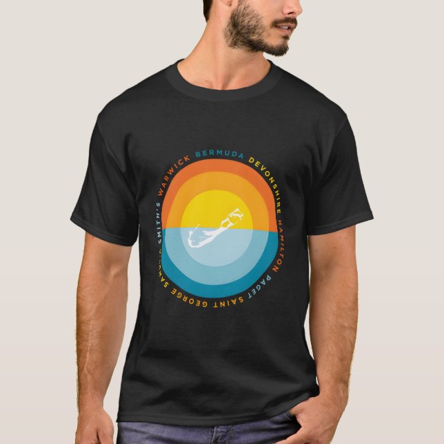 Bermuda Graphic Sunset T-Shirt (Vorderseite)