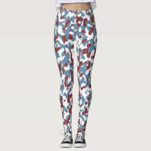 Bermuda Grau, Blau, Tosca, Rot, Weiß, Camouflage Leggings