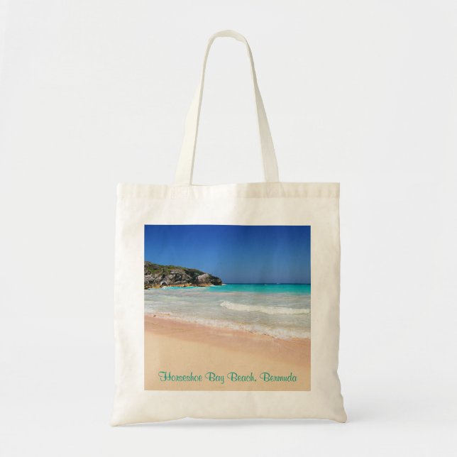 Bermuda Horseshoe Bay Pink Sand Beach Foto Tragetasche (Vorne)