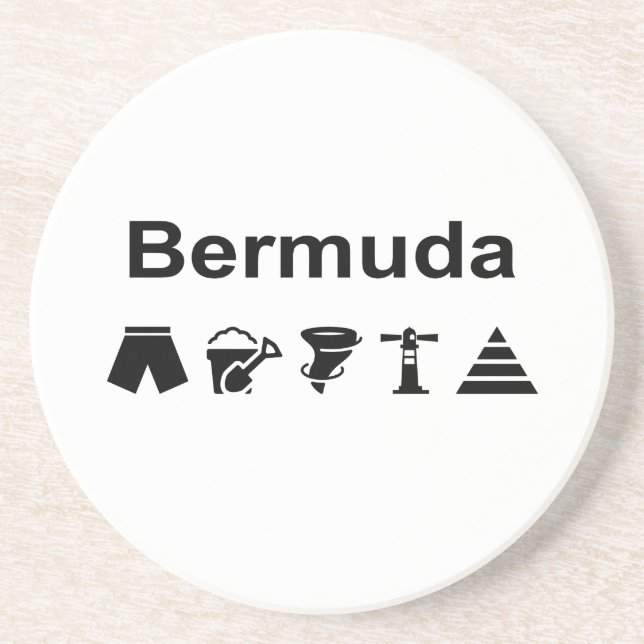 Bermuda Icons Monotone Getränkeuntersetzer (Vorne)