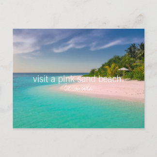 Bermuda Inspiration Eimer Liste rosa Sandstrand Postkarte