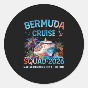 Bermuda-Kreuzfahrt-Team 2026 Familienurlaub Runder Aufkleber