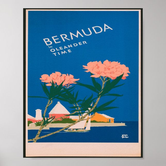 Bermuda - Oleander Time Vintage Travel Poster (Vorne)