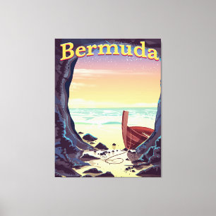 Bermuda-Piratenhöhle-Reiseposter Leinwanddruck
