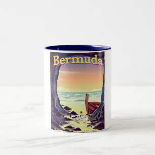 Bermuda-Piratenhöhle-Reiseposter Zweifarbige Tasse