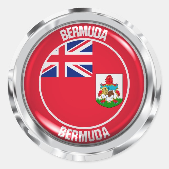 Bermuda Round Emblem Runder Aufkleber (Vorderseite)