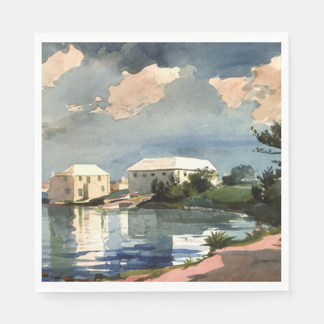 Bermuda, Salt Kettle Kunstwerk Serviette (Vorderseite)