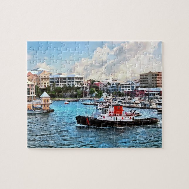 Bermuda - Schlepper, der in Hamilton-Hafen (Horizontal)