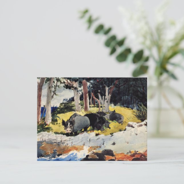 Bermuda Siedlers, ein Gemälde von Winslow Homer, Postkarte (Stehend Vorderseite)