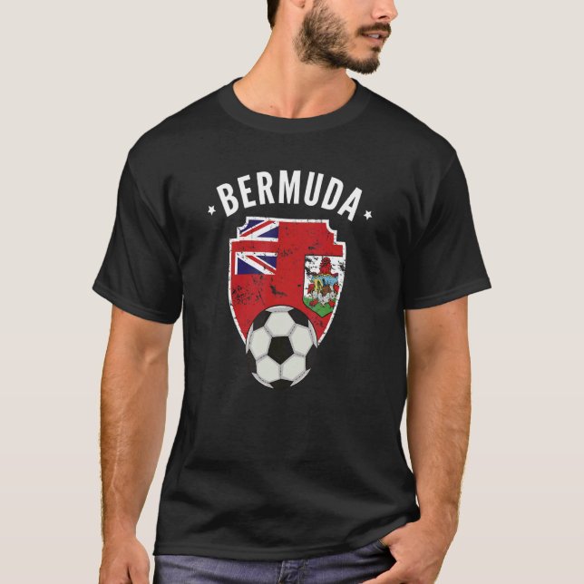 Bermuda Soccer Bermuda Flag Fußball Bermudian Pri T-Shirt (Vorderseite)