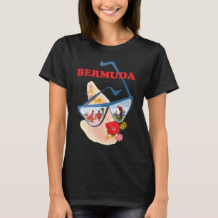 Bermuda-Sonnenbrille Strand Blau Reisen T-Shirt