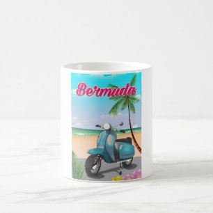 Bermuda-Strand-Scooter-Reiseposter Kaffeetasse