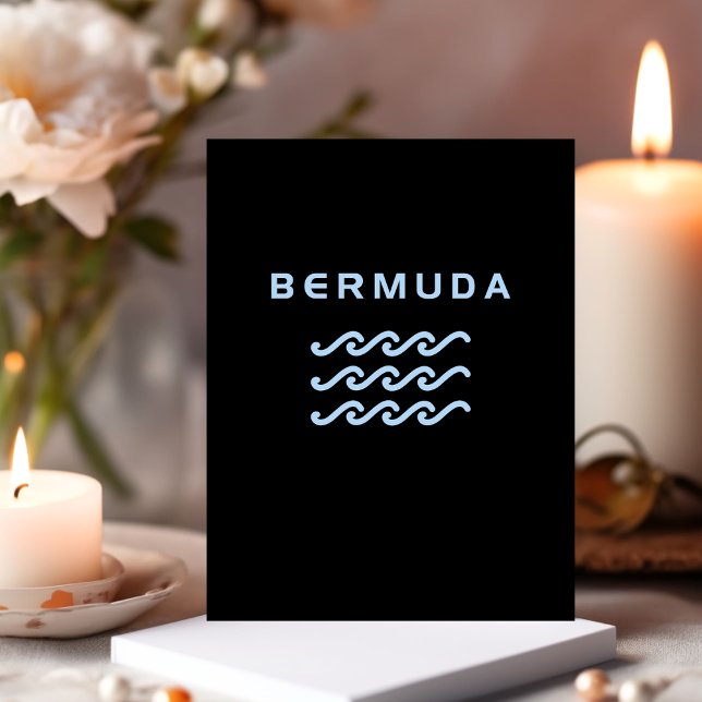 Bermuda Triple Ocean Waves Dark Color Postkarte (Von Creator hochgeladen)