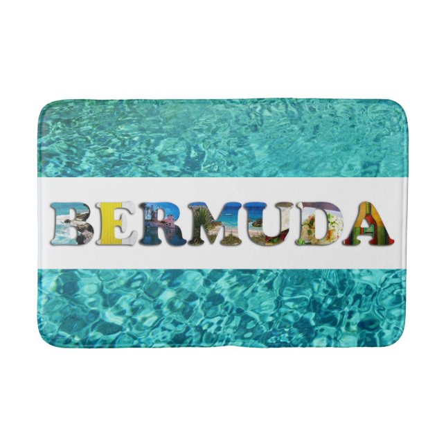 Bermuda Tropical Beach Blue Ocean Travel Foto Badematte (Vorderseite)