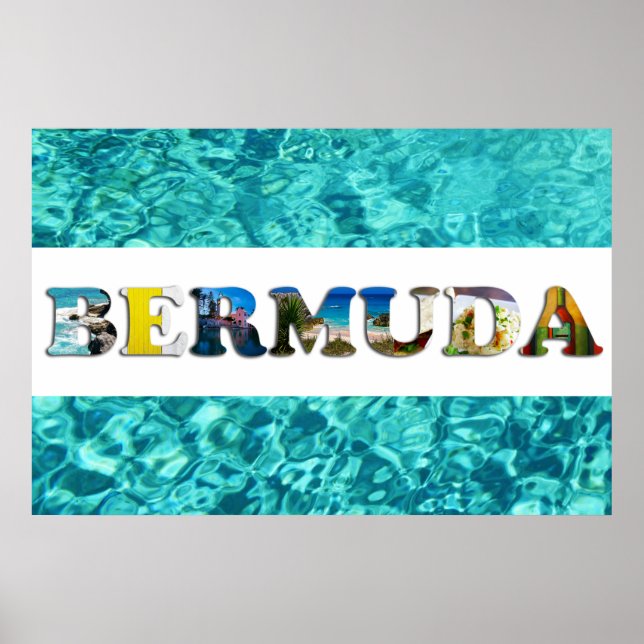 Bermuda Tropical Beach Blue Ocean Travel Foto Poster (Vorne)