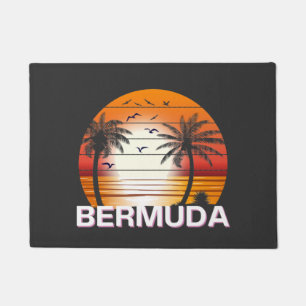 Bermuda Vintag Palm Trees Summer Beach Fußmatte