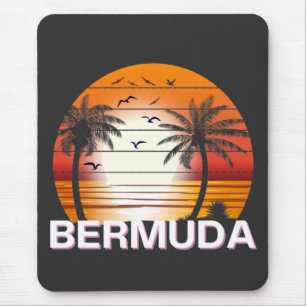 Bermuda Vintag Palm Trees Summer Beach Mousepad
