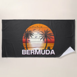 Bermuda Vintag Palm Trees Summer Beach Strandtuch