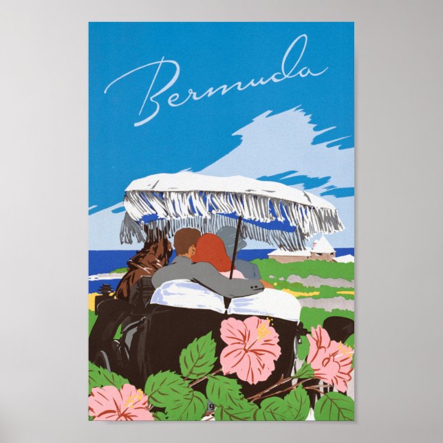 Bermuda Vintage Fotos Alte ästhetische Piktsgeschi Poster (Vorne)