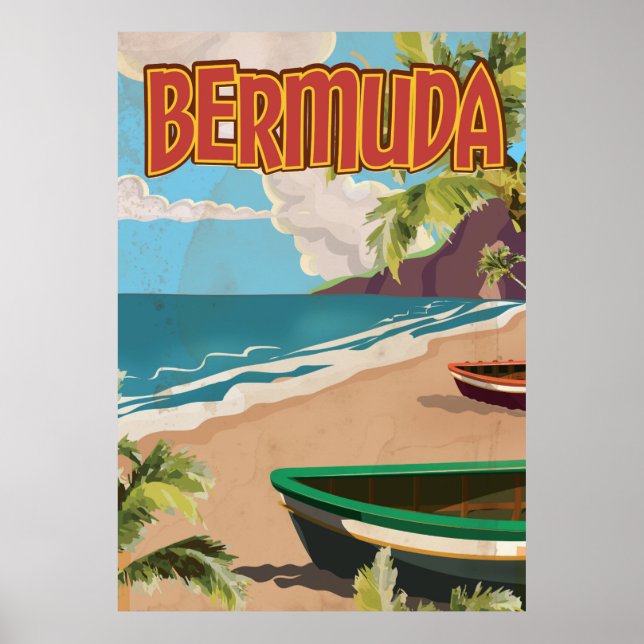 Bermuda Vintage Reise-Poster drucken Poster (Vorne)