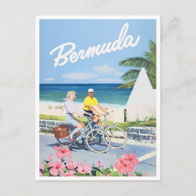 Bermuda Vintage Reise Postkarte (Vorderseite)