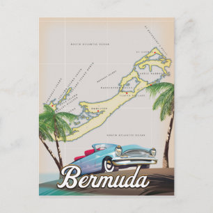 Bermuda Vintage-Reisewerbeposter Postkarte