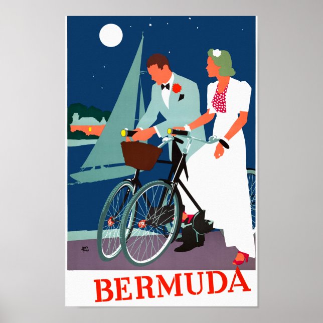 Bermuda Vintage Travel Poster Zurück (Vorne)