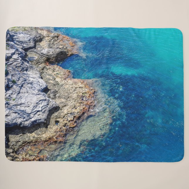 Bermuda Waters Inspiriert Shepa Blanket Sherpadecke (Vorderseite (Horizontal))