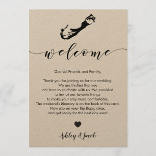 Bermuda Wedding Welcome Letter & Itinerary Card Programm