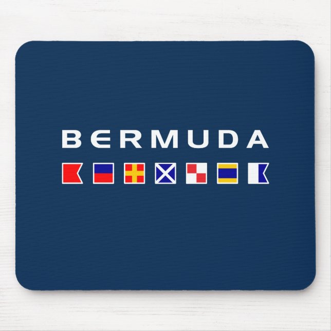 Bermudaseeseesignal-Flaggen-dunkle Farbe Mousepad (Vorne)