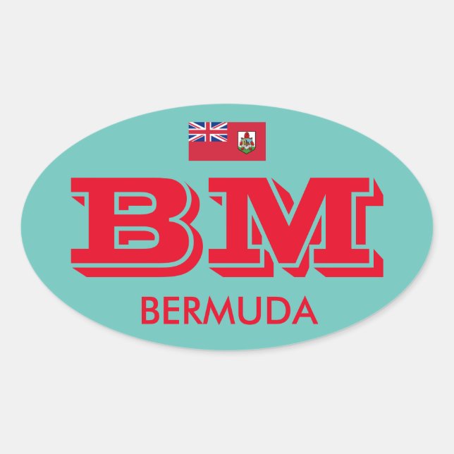 Bermudes - Autocollant ovale de style Euro (Devant)
