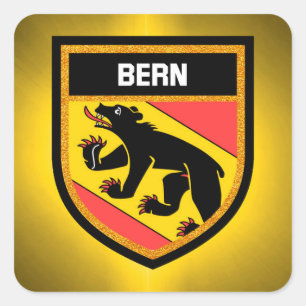 Bern-Flagge Quadratischer Aufkleber