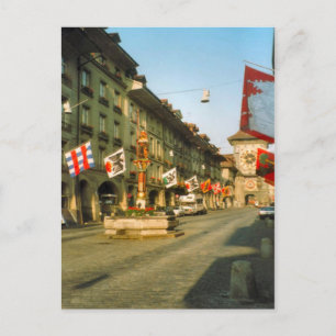 Bern, Hauptstraße und Uhrturm, Postkarte