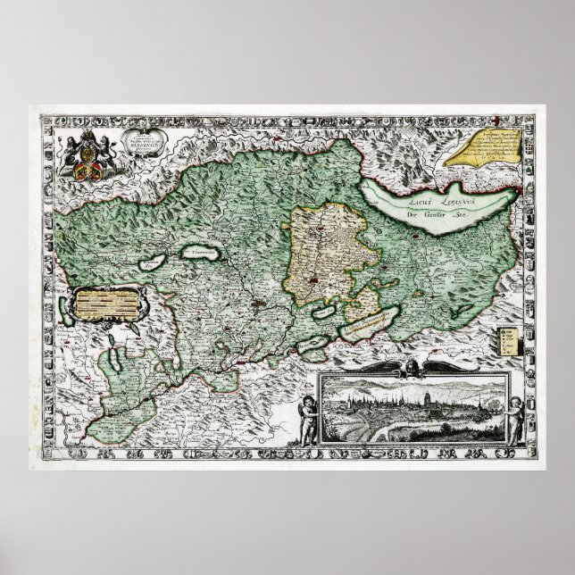 Bern - Karte 1636 Poster (Vorne)