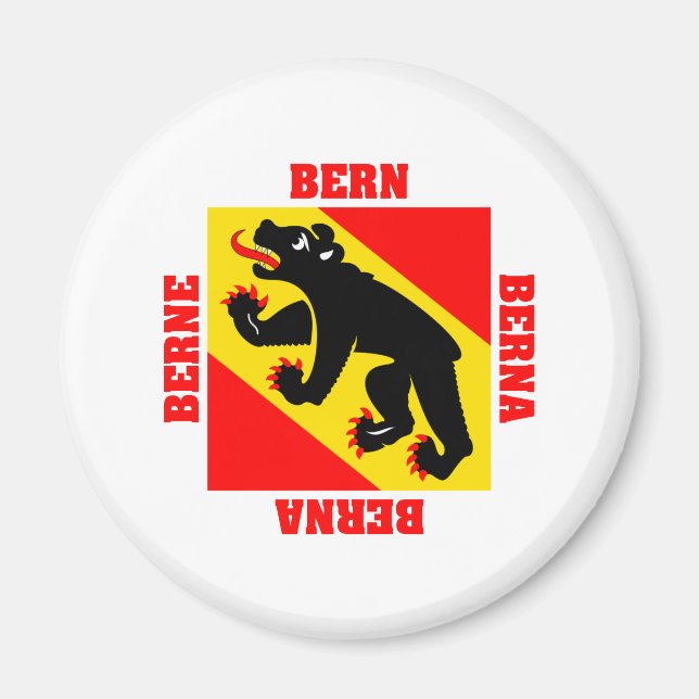 Bern Schweiz Kantonsflagge Magnet (Vorne)