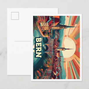 Bern Schweiz künstlerisch farbenfroh Postkarte