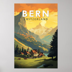 Bern Schweiz Reise Kunst Vintage Poster