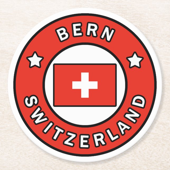 Bern - Schweiz Runder Pappuntersetzer (Vorderseite)