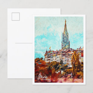 Bern Schweiz Schöne Ölstadt Postkarte