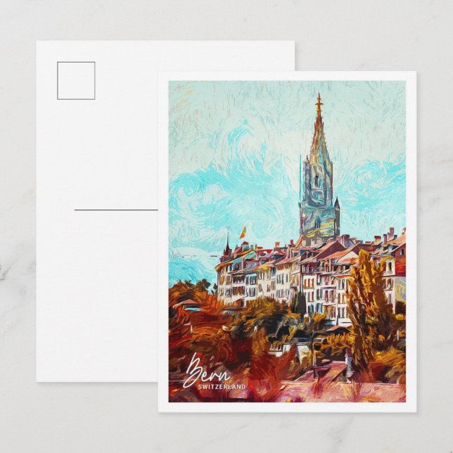 Bern Schweiz Schöne Ölstadt Postkarte (Vorne/Hinten)