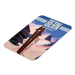 Bern Schweiz Skiplakat Magnet