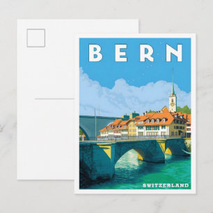Bern Schweiz Vintage Reise  Postkarte