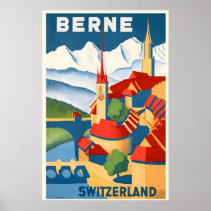 Bern Schweiz Vintage Reiseplakat Poster