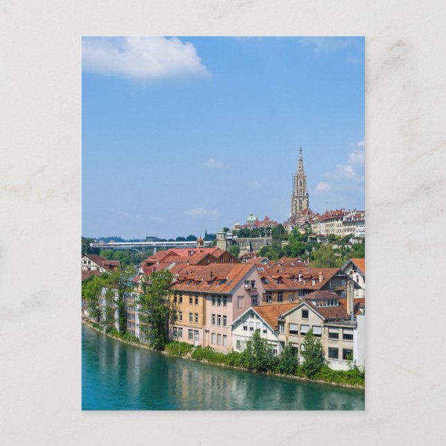 Bern Schweiz Waterfront Aussichtskarte Postkarte (Vorderseite)