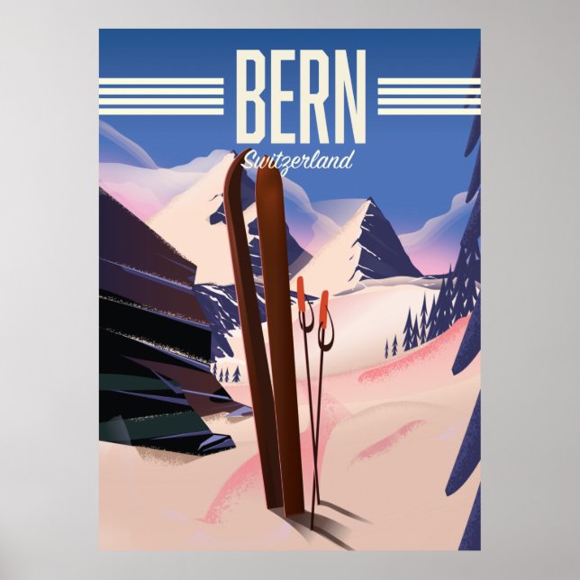 Bern switzerland ski poster (Vorne)
